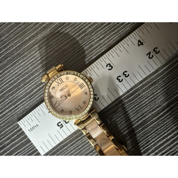 Relic By Fossil Women's Rose Goldtone Bracelet Watch ZR34335 Beautiful Pink - Picture 13 of 16